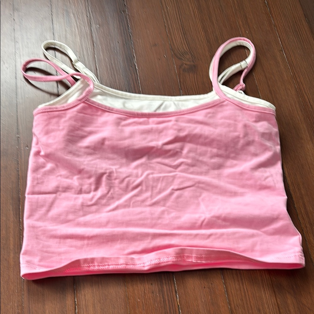Edikted Pink and White Crop Top